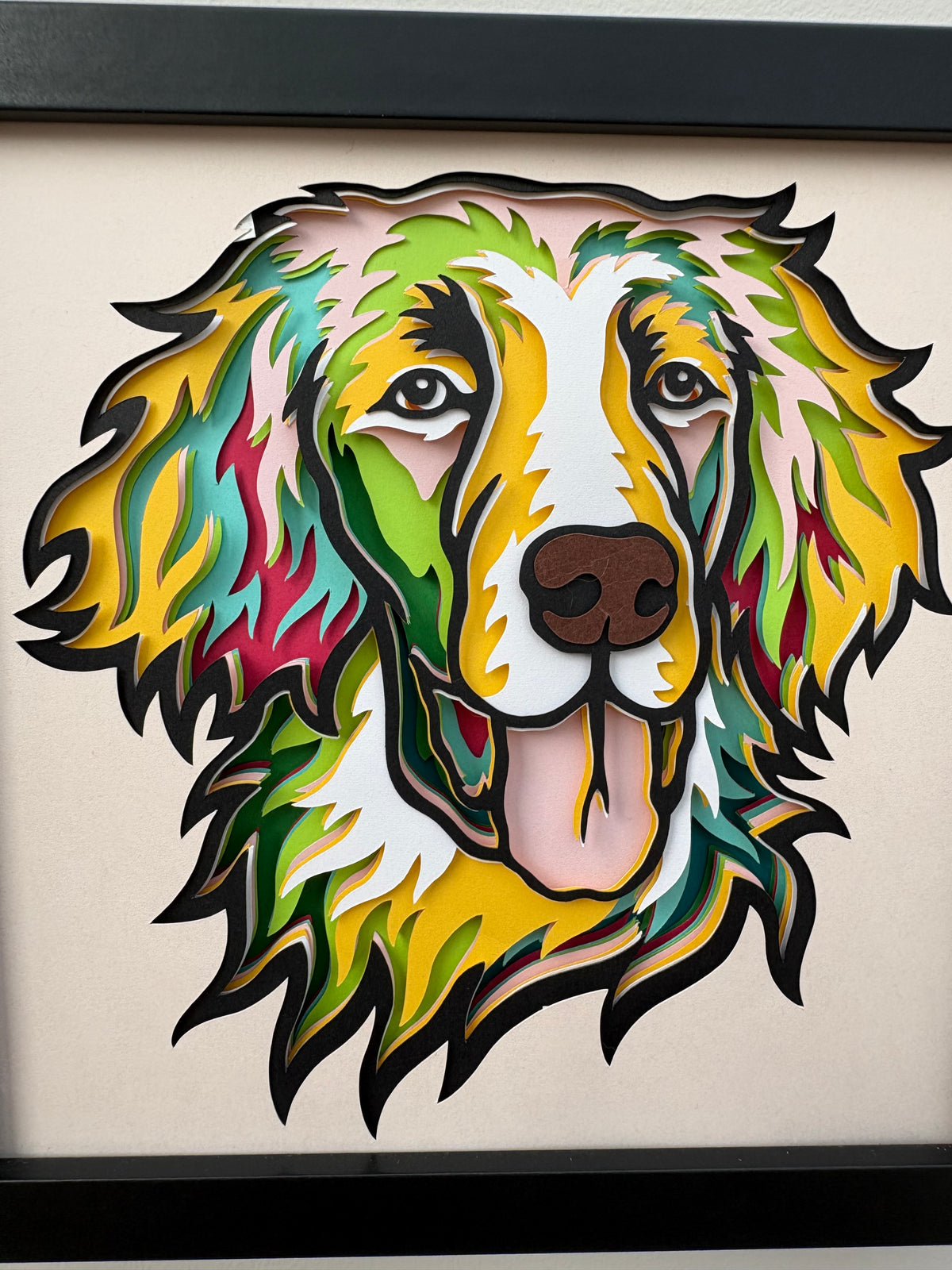 3D Flat Coat Retriever Dog Artwork