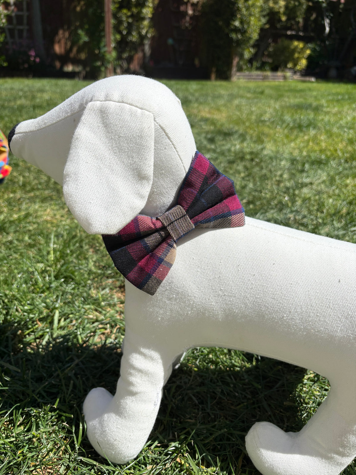 Burgundy Tartan Bow