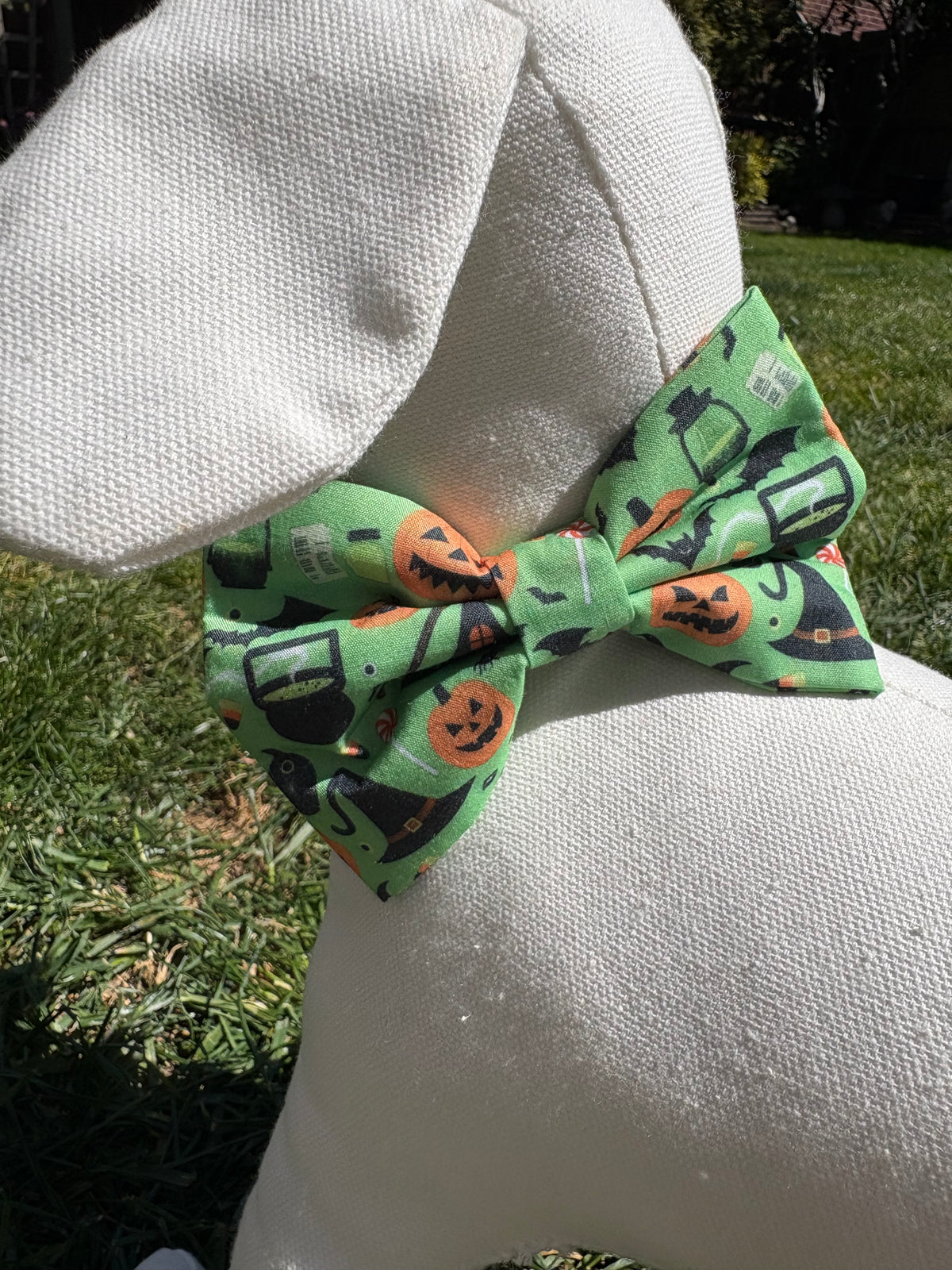 Green & Orange Halloween Bow