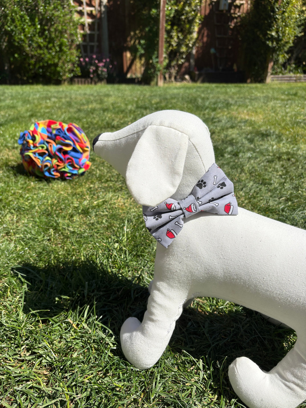 Grey Santa Paws Bow