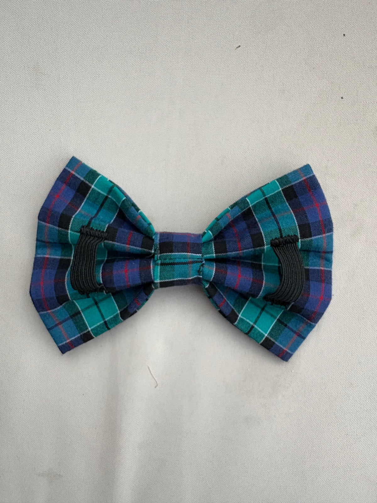 Turquoise Tartan Bow