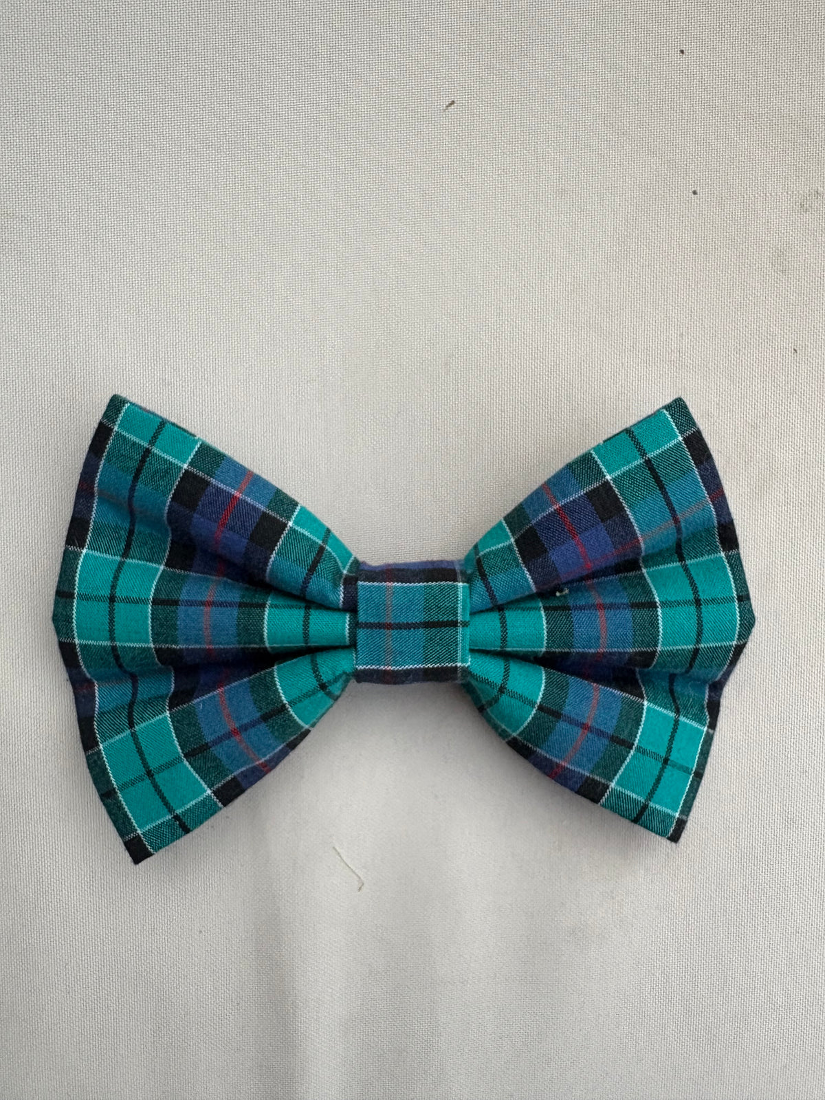 Turquoise Tartan Bow