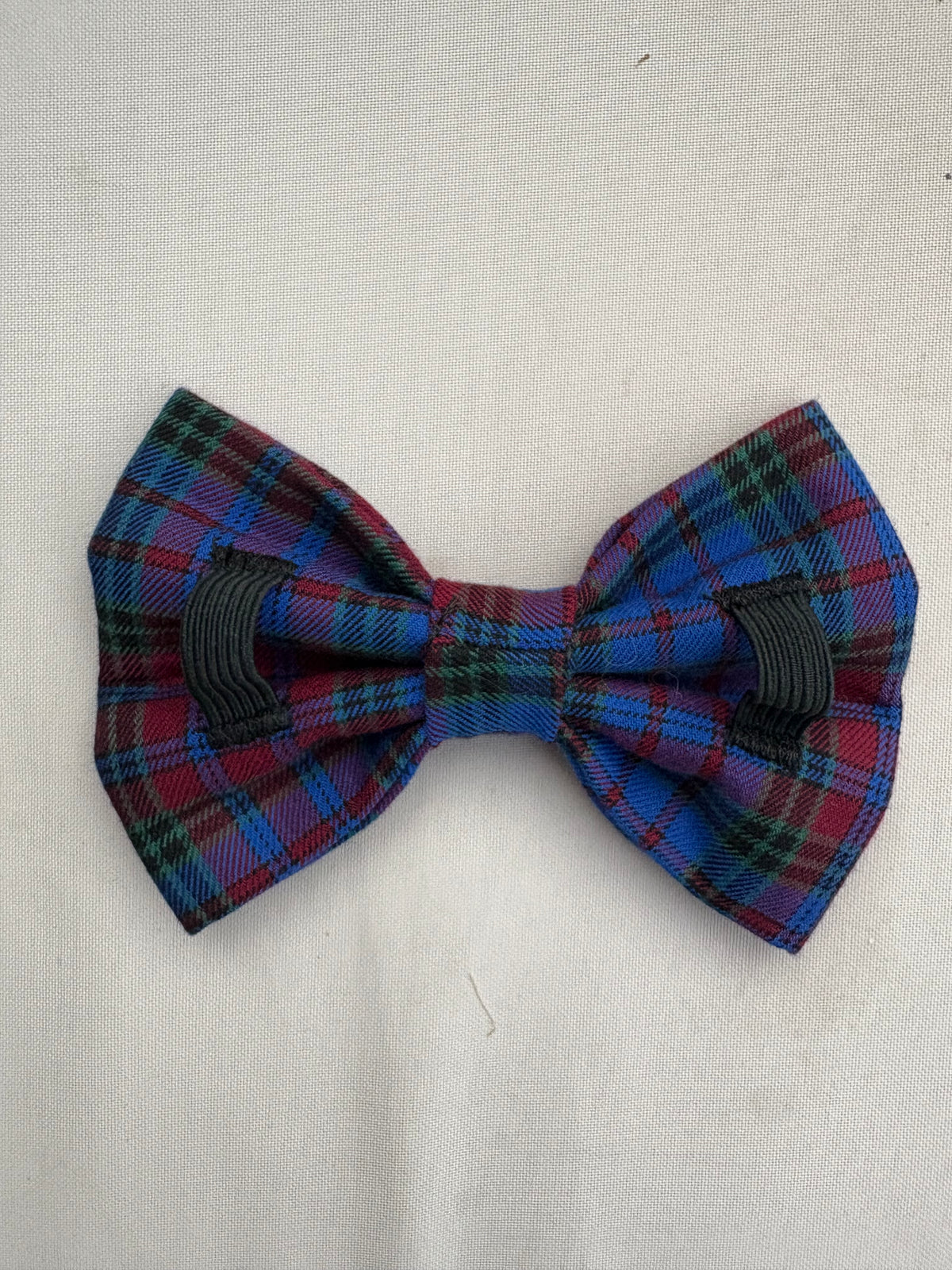Royal Blue Tartan Bow