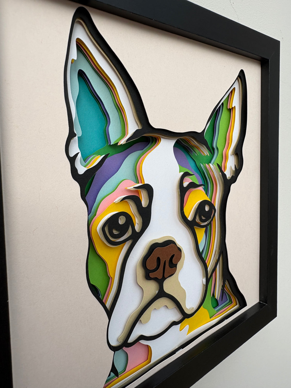 3D Boston Terrier Dog Artwork