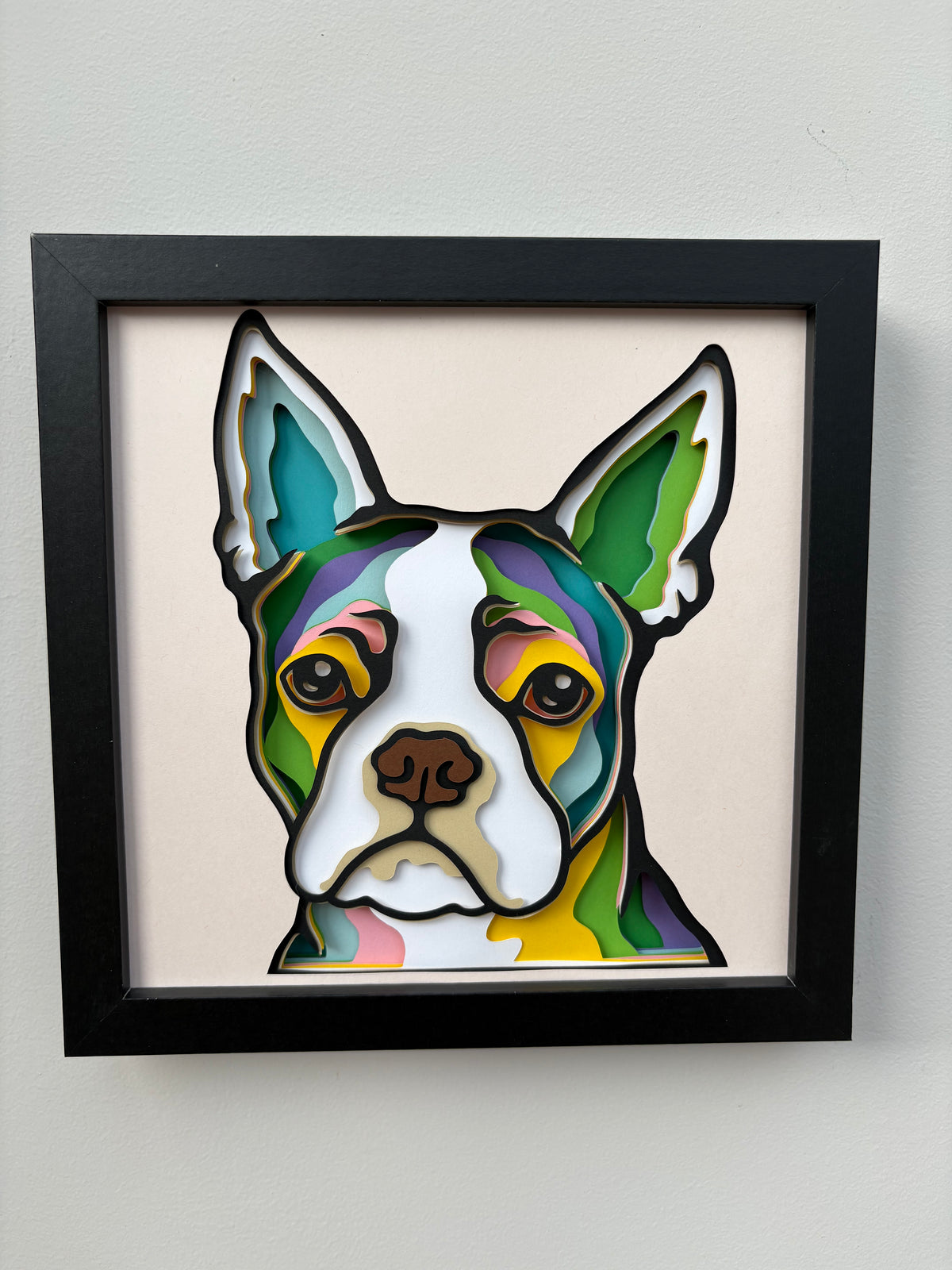 3D Boston Terrier Dog Artwork