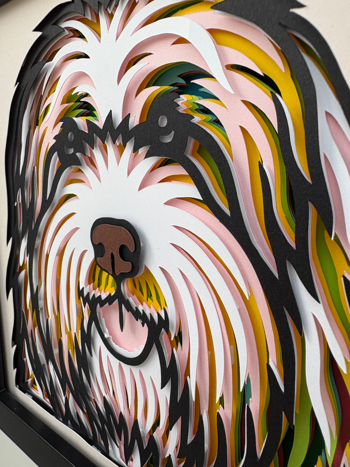 3D Bearded Collie Dog Artwork