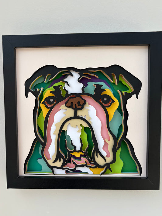 3D Bulldog Dog Artwork