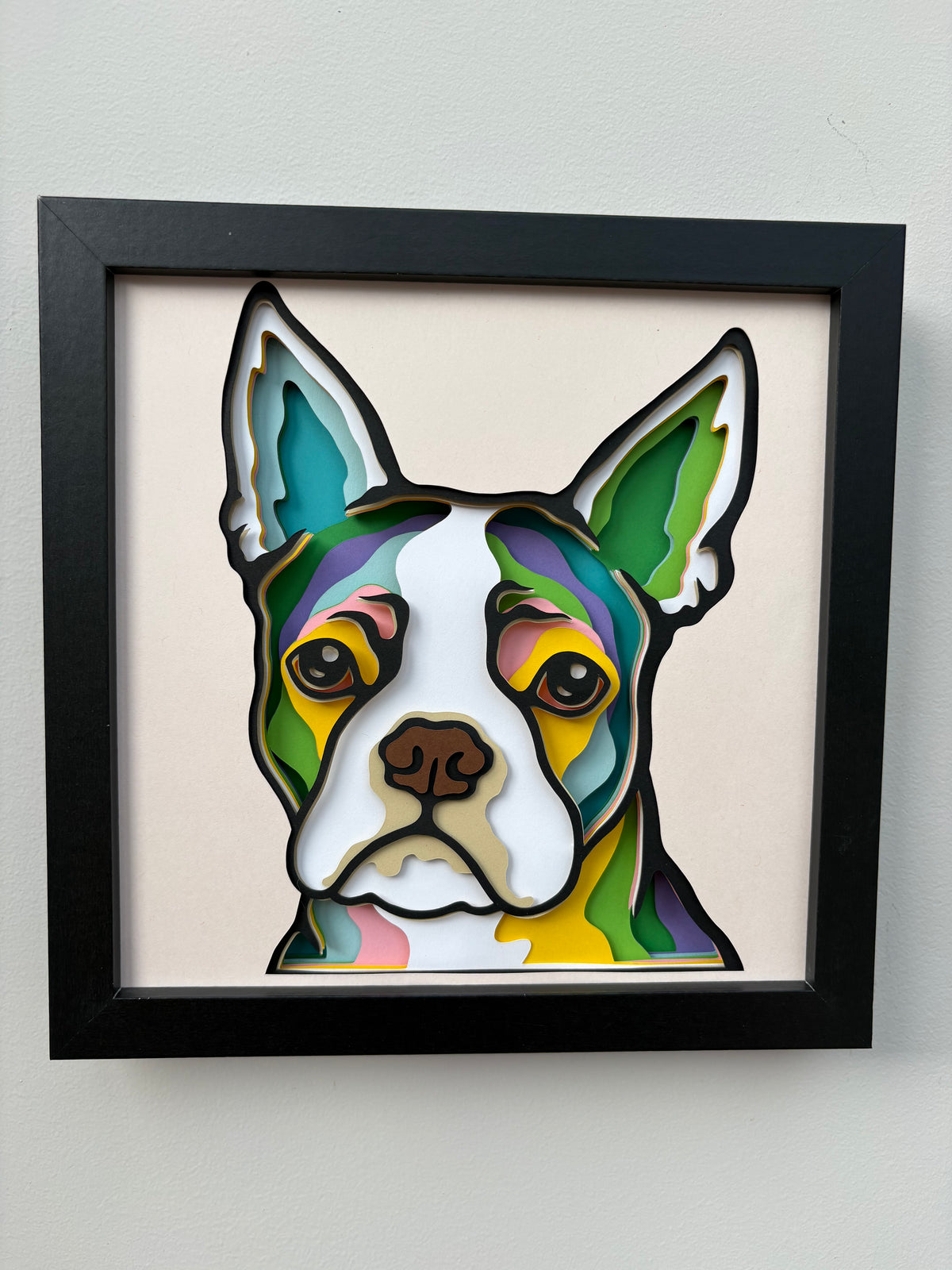 3D Boston Terrier Dog Artwork