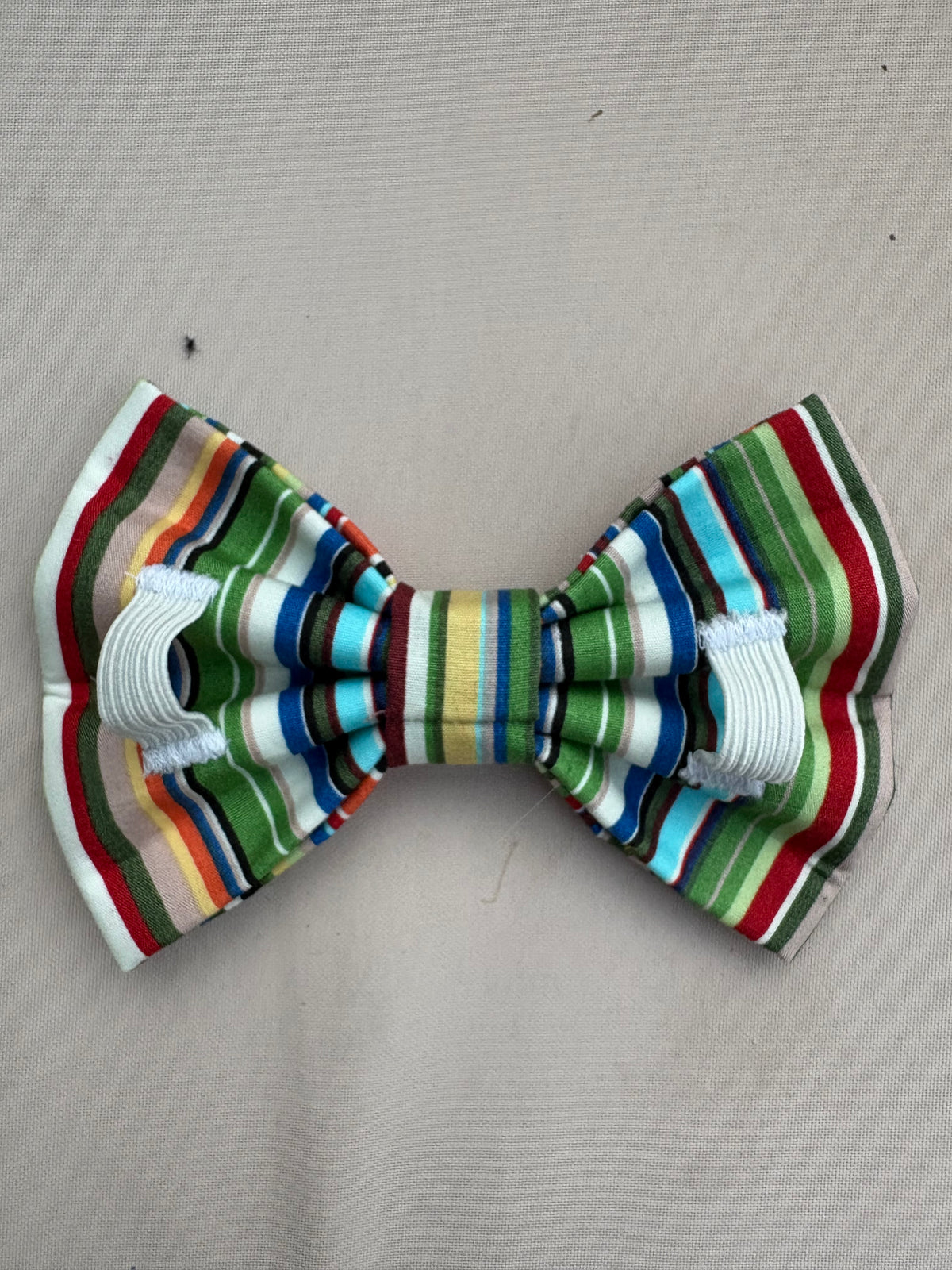 Green Multi Stripe Bow