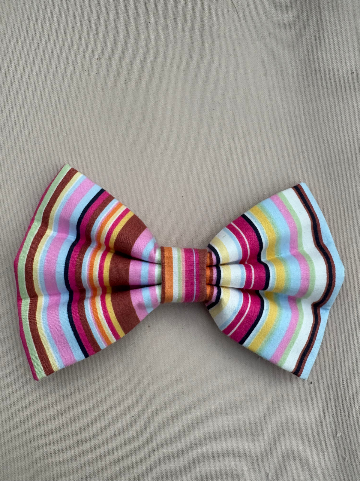 Pink Multi Stripe Bow