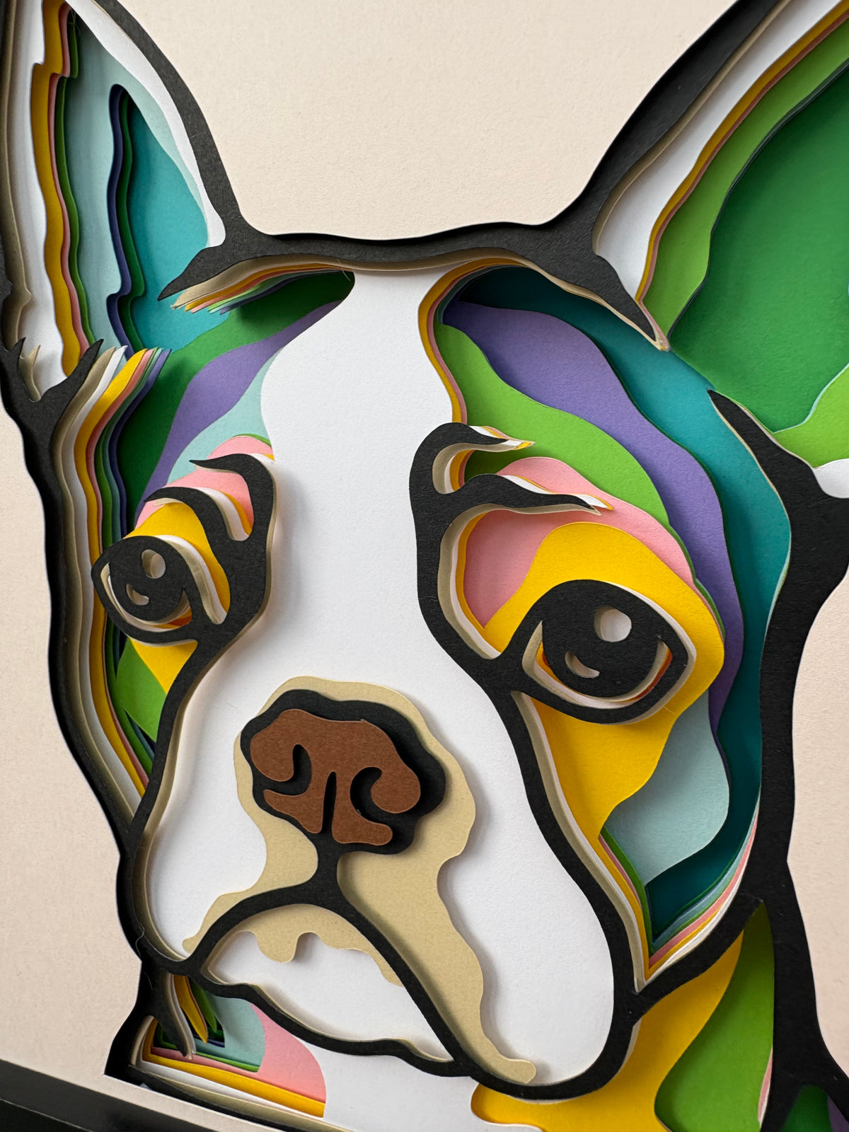 3D Boston Terrier Dog Artwork