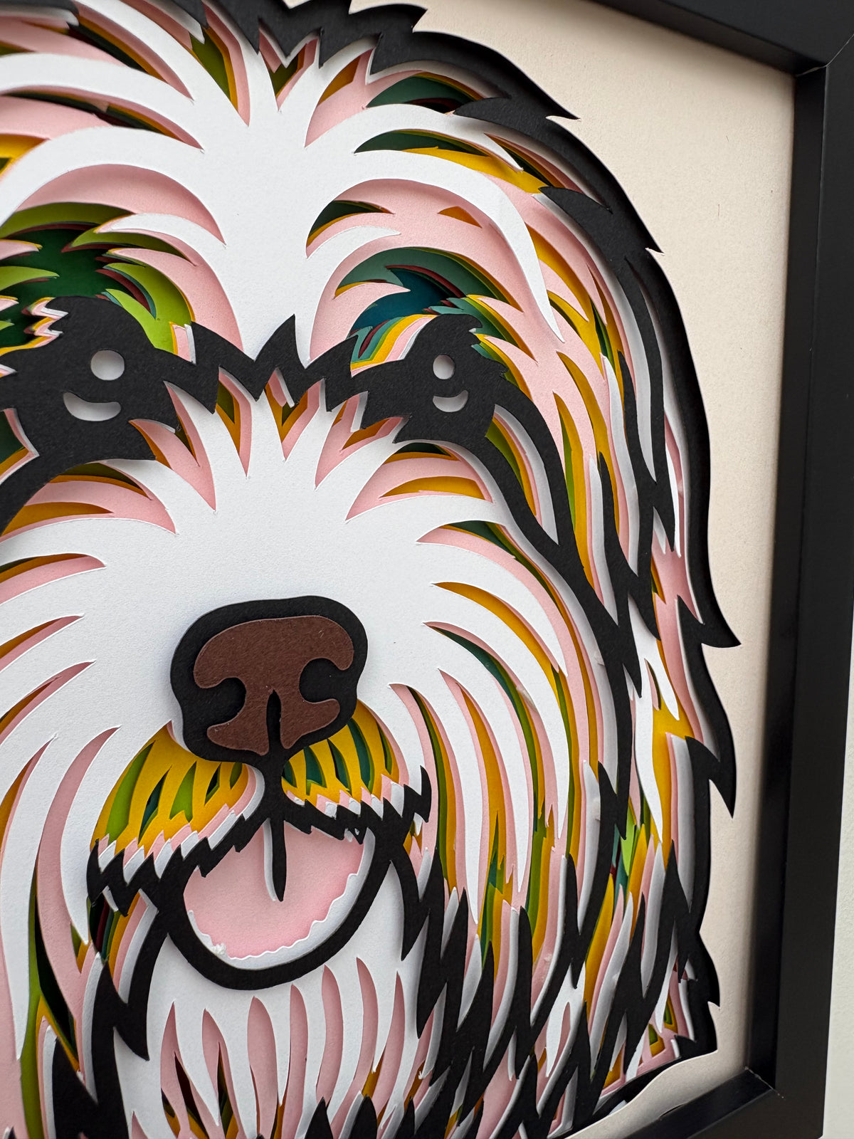 3D Bearded Collie Dog Artwork