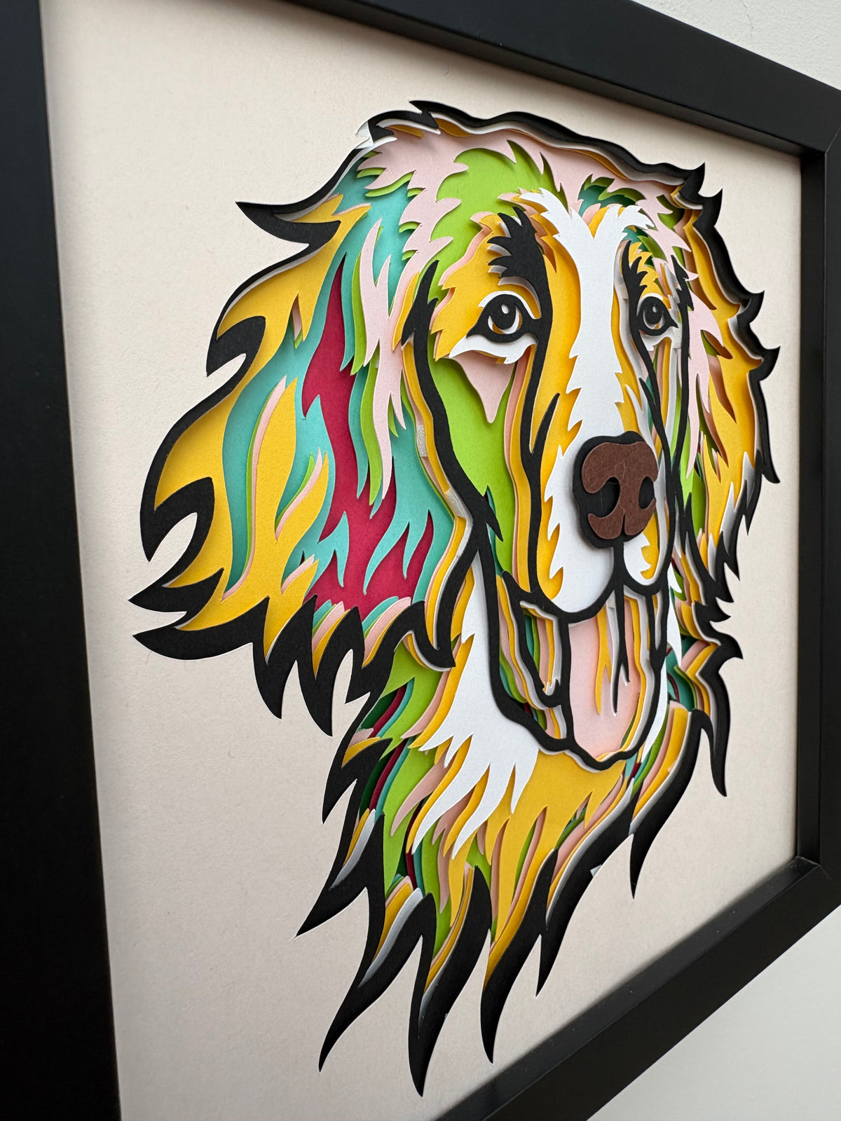 3D Flat Coat Retriever Dog Artwork