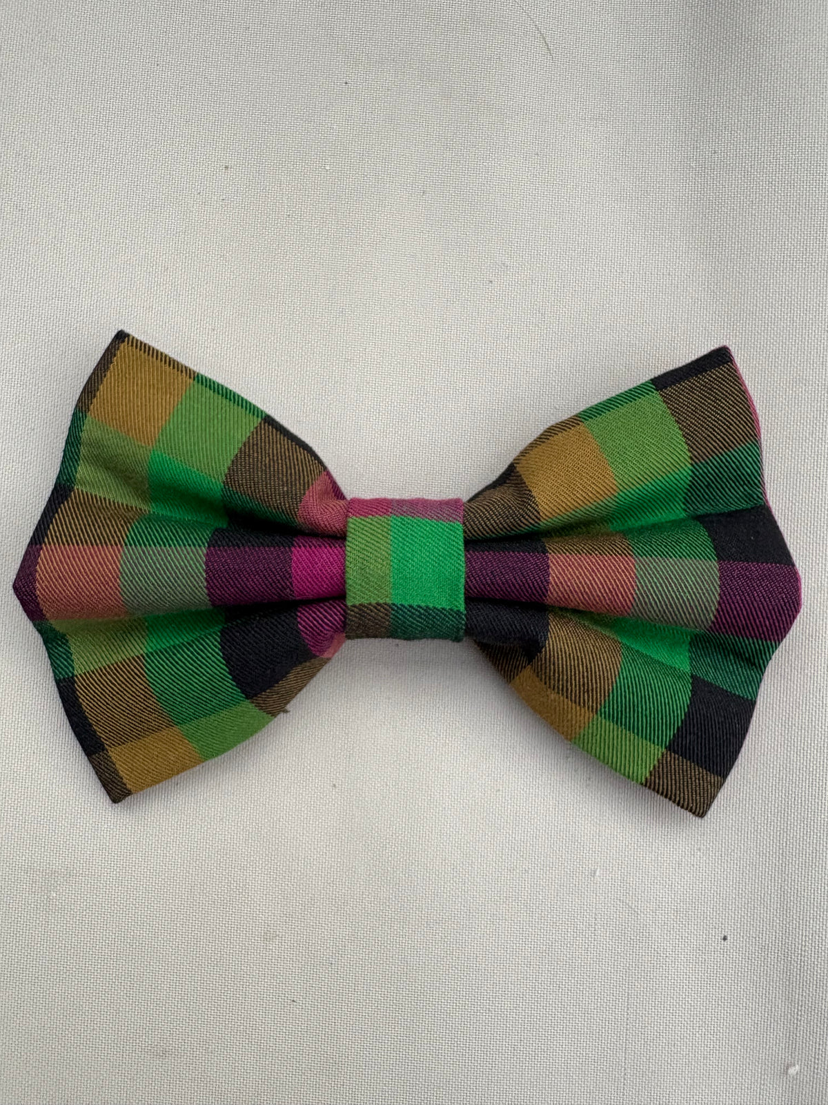 Green & Purple Tartan Bow