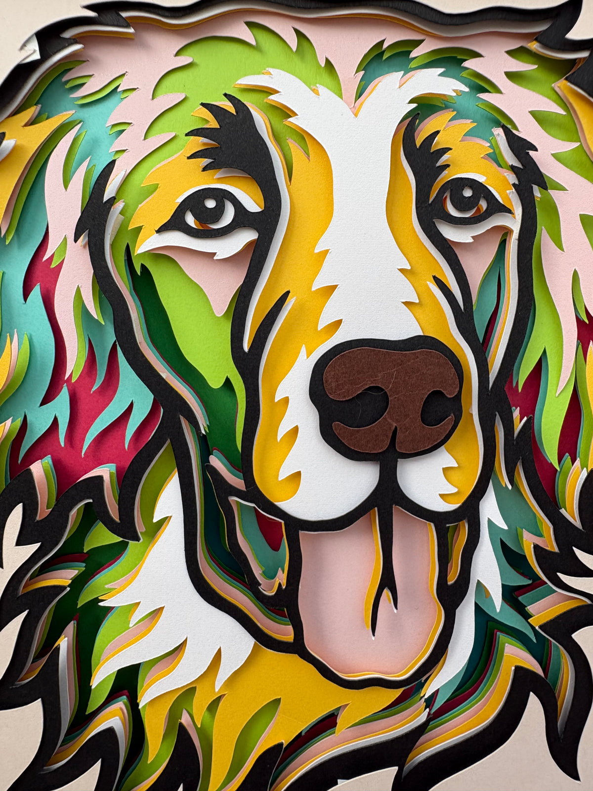 3D Flat Coat Retriever Dog Artwork