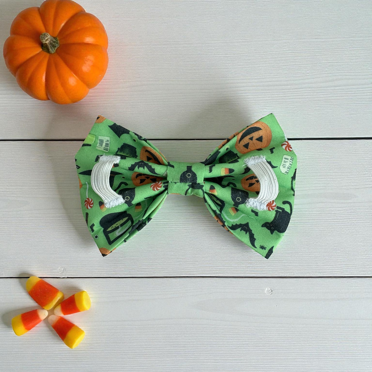 Green & Orange Halloween Bow