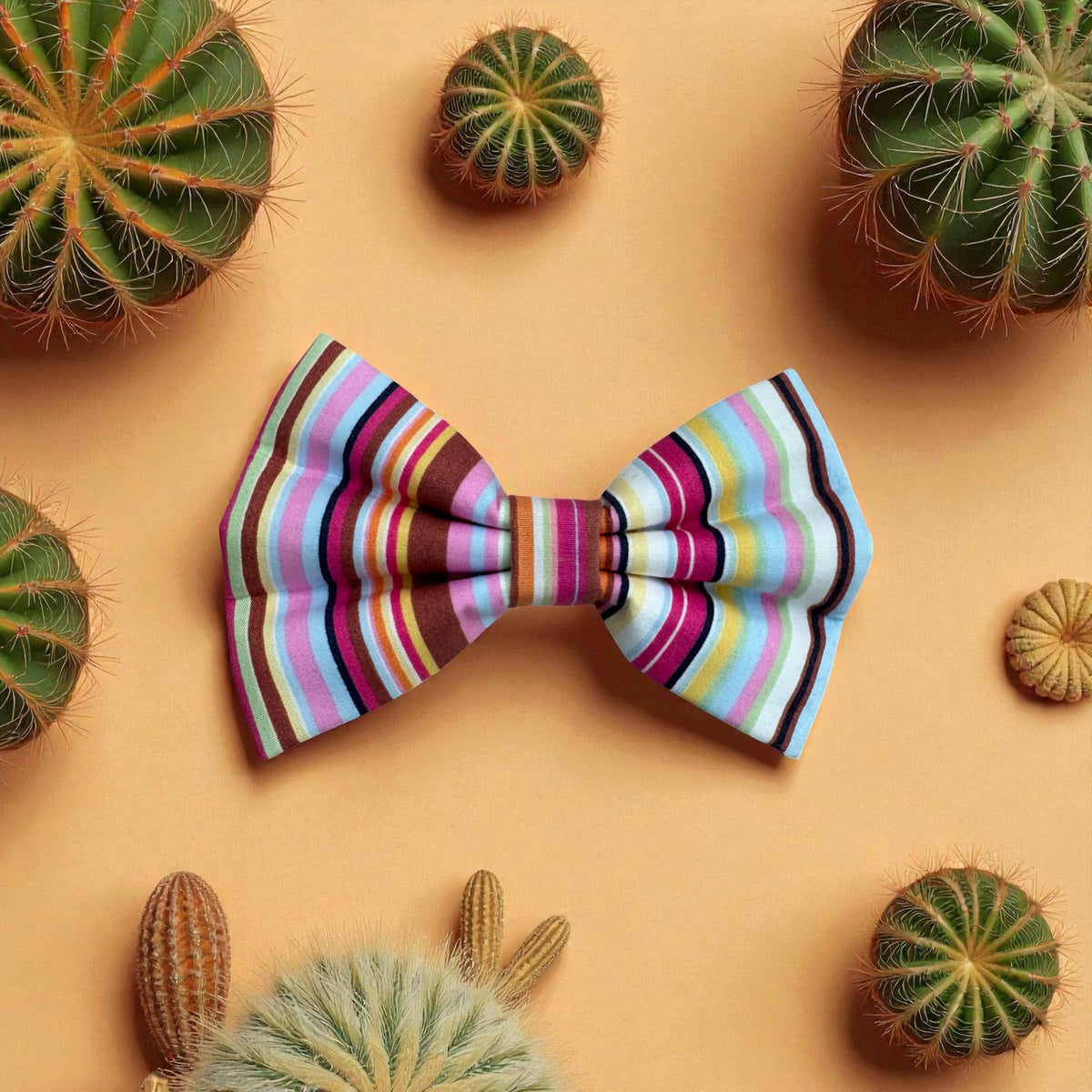 Pink Multi Stripe Bow