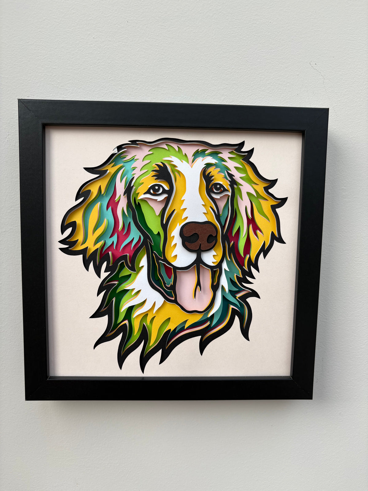 3D Flat Coat Retriever Dog Artwork
