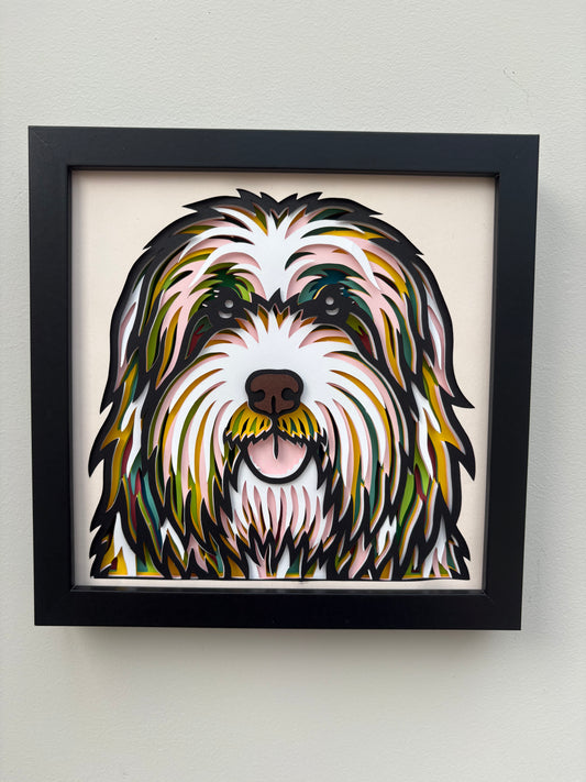 3D Bearded Collie Dog Artwork