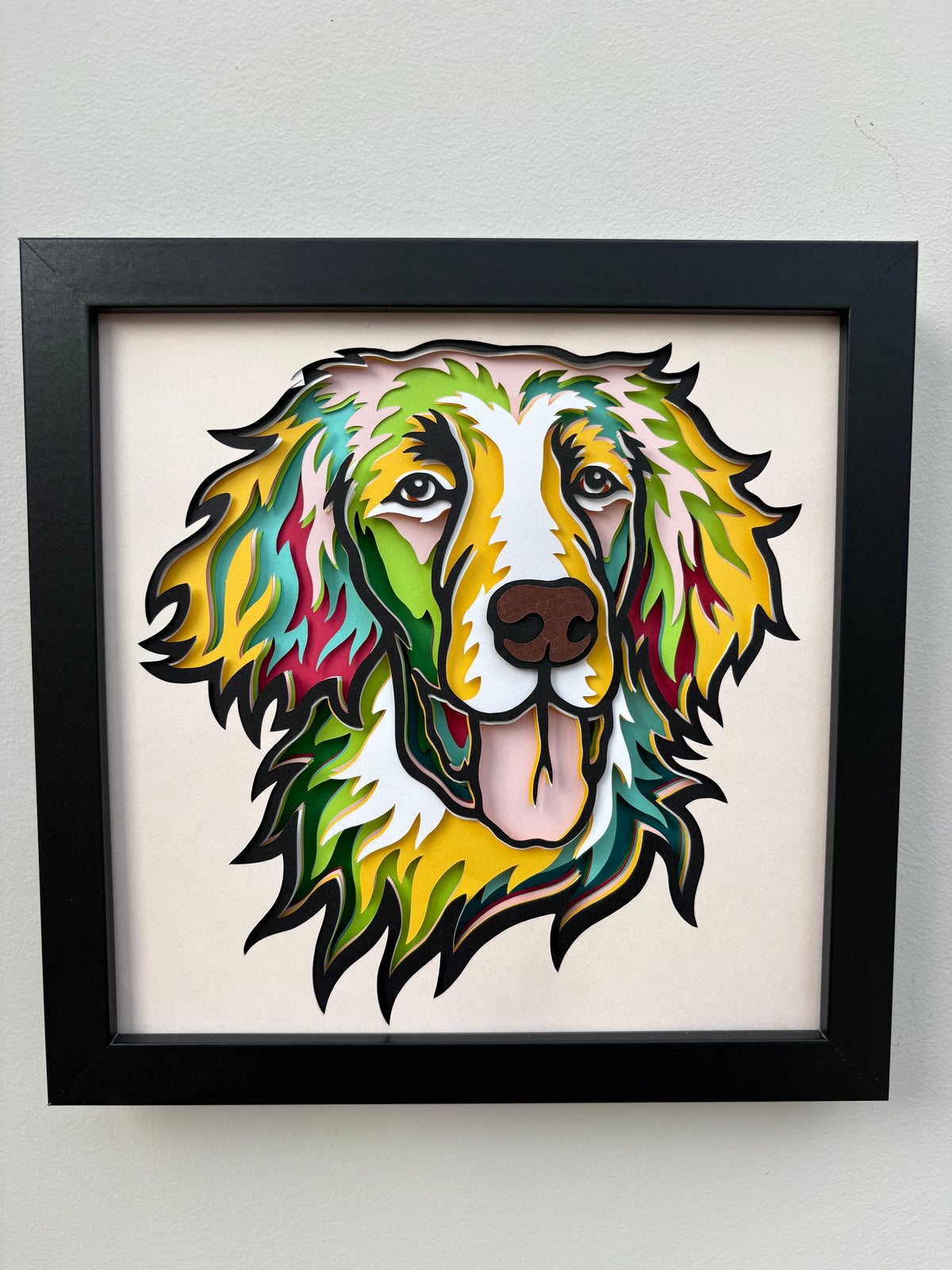3D Flat Coat Retriever Dog Artwork