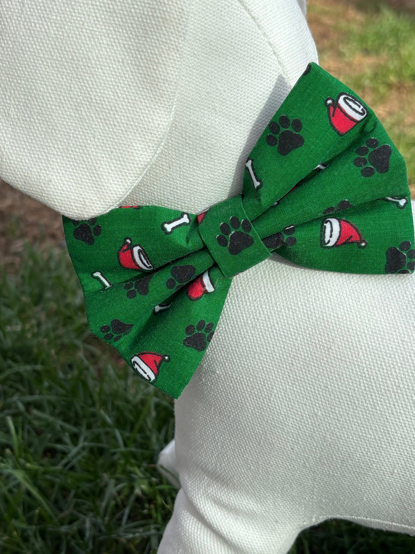 Green Christmas paw/santa hat