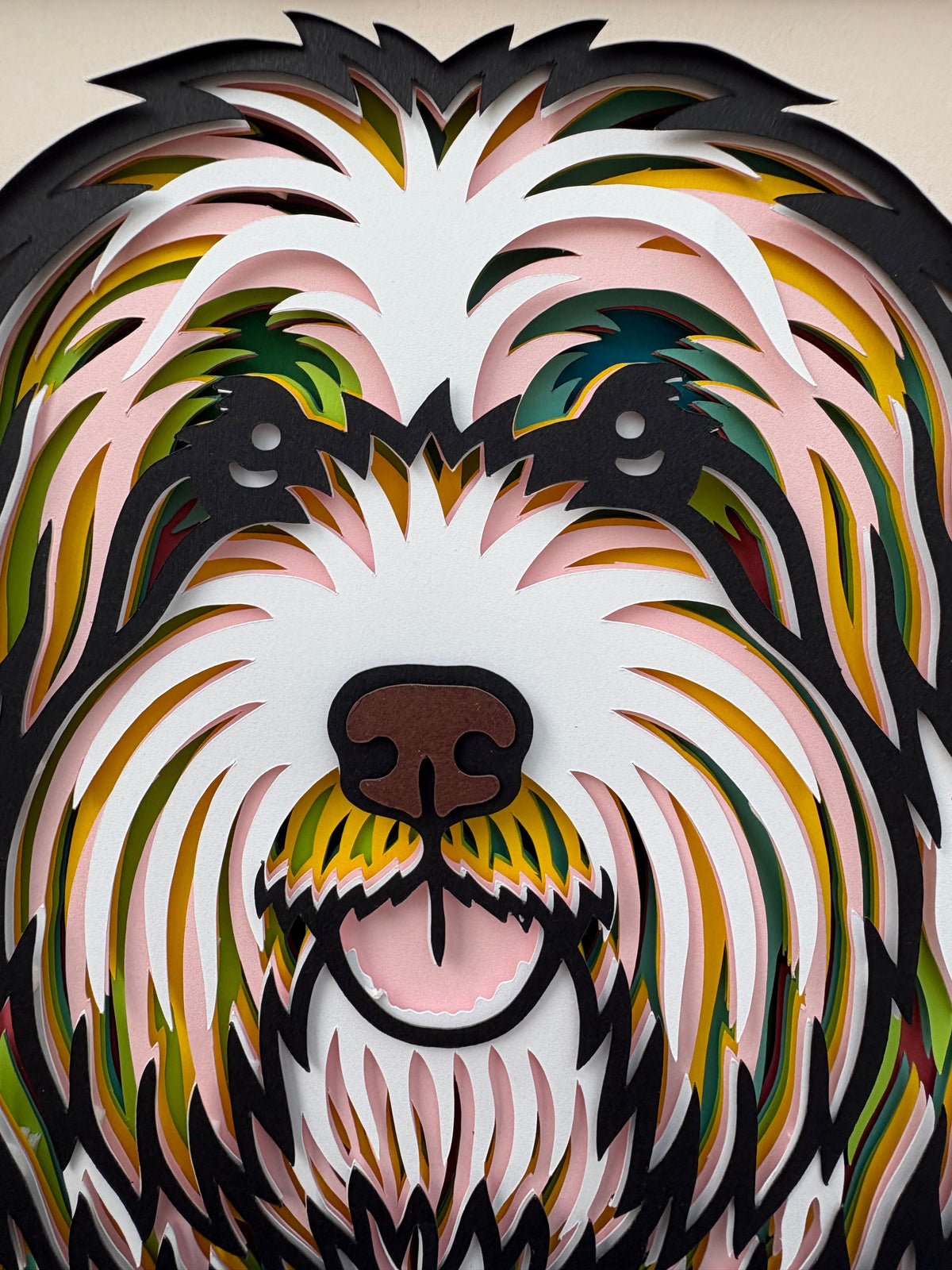3D Bearded Collie Dog Artwork