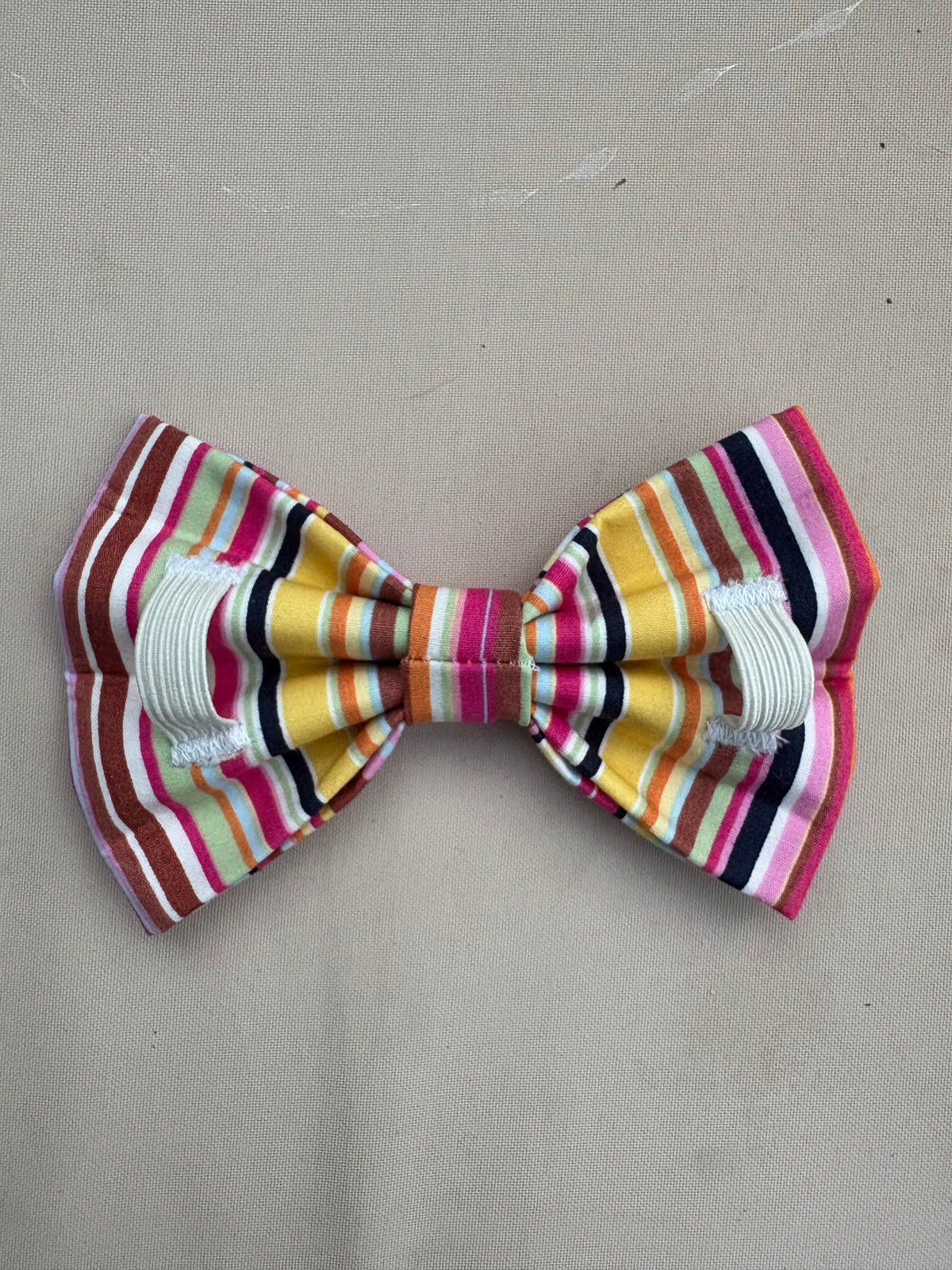 Pink Multi Stripe Bow