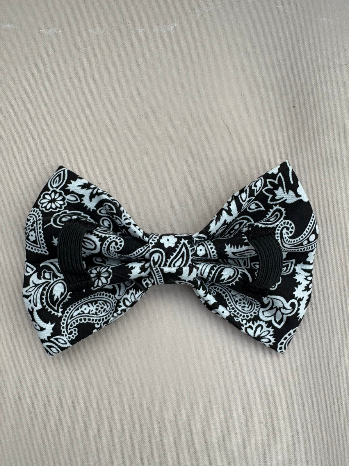 Black & White Paisley Bow