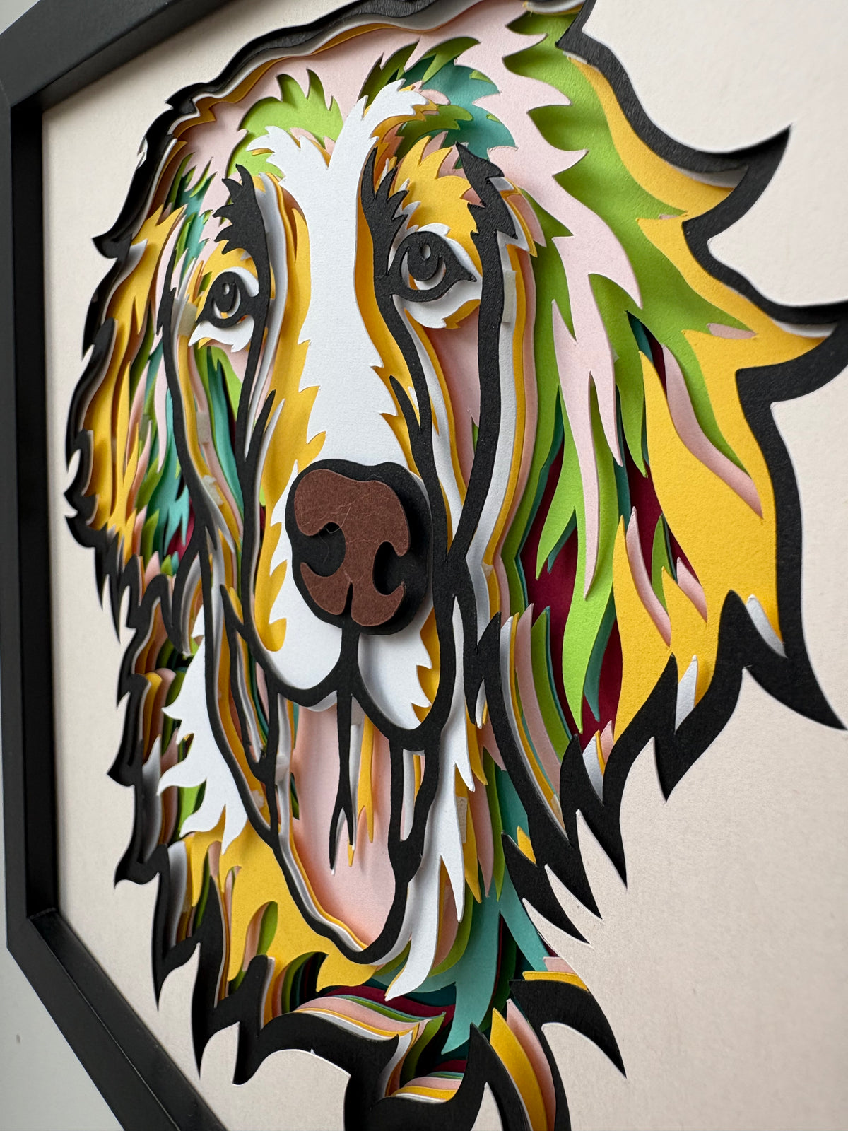 3D Flat Coat Retriever Dog Artwork