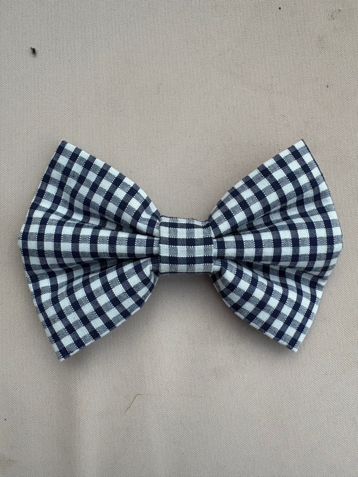 Navy Blue Gingham Check Bow