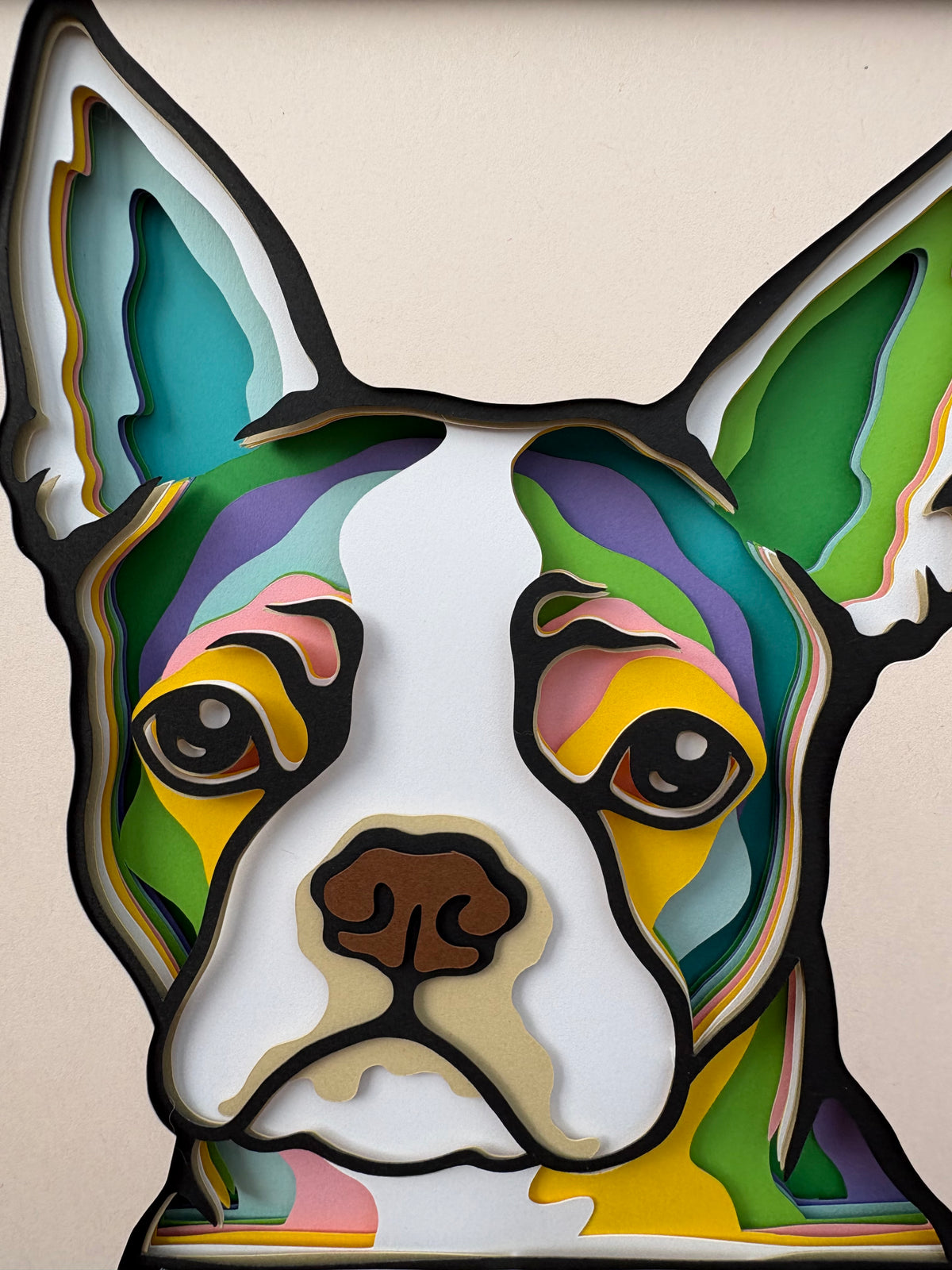3D Boston Terrier Dog Artwork