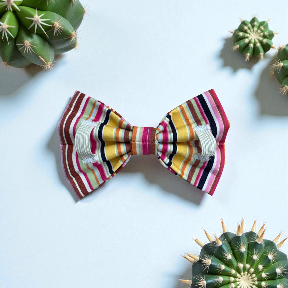 Pink Multi Stripe Bow