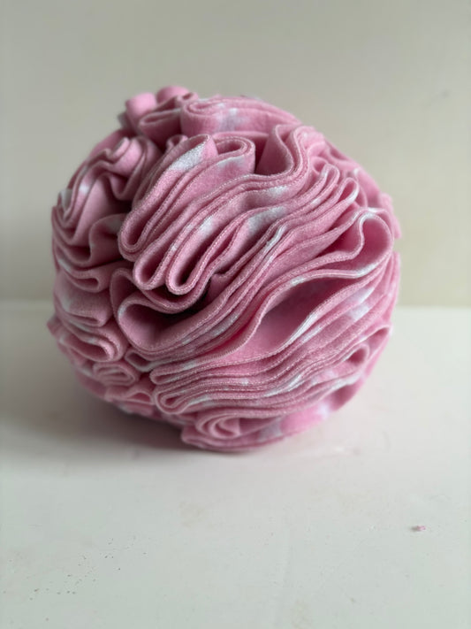 Dog Snuffle Ball 6” Pink with white stars