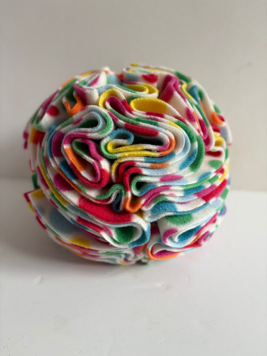 Dog Snuffle Ball 6” White with spots