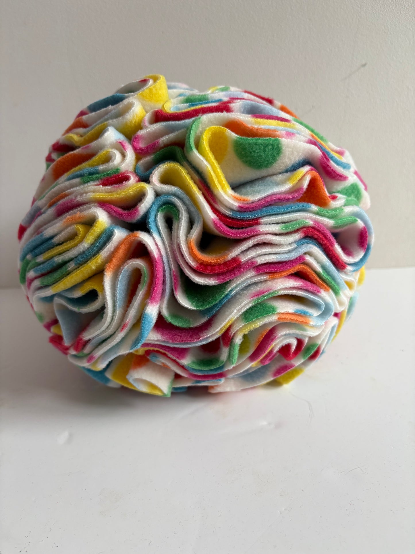 Dog Snuffle Ball 8” White with spots