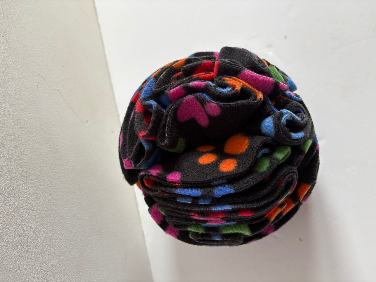 Dog Snuffle Ball 6” Black paw print