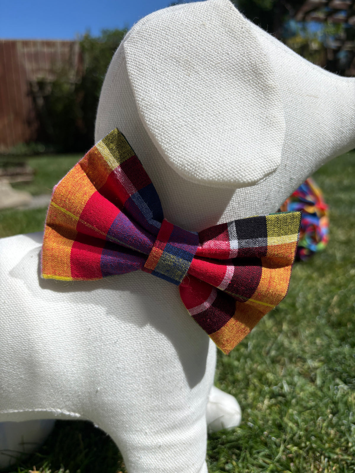 Multi Colour Tartan Bow