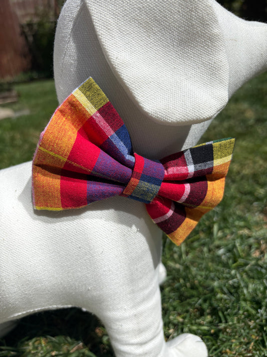 Multi Colour Tartan Bow