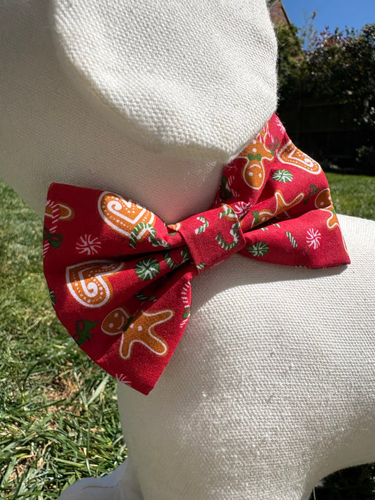 Red Christmas Print Bow