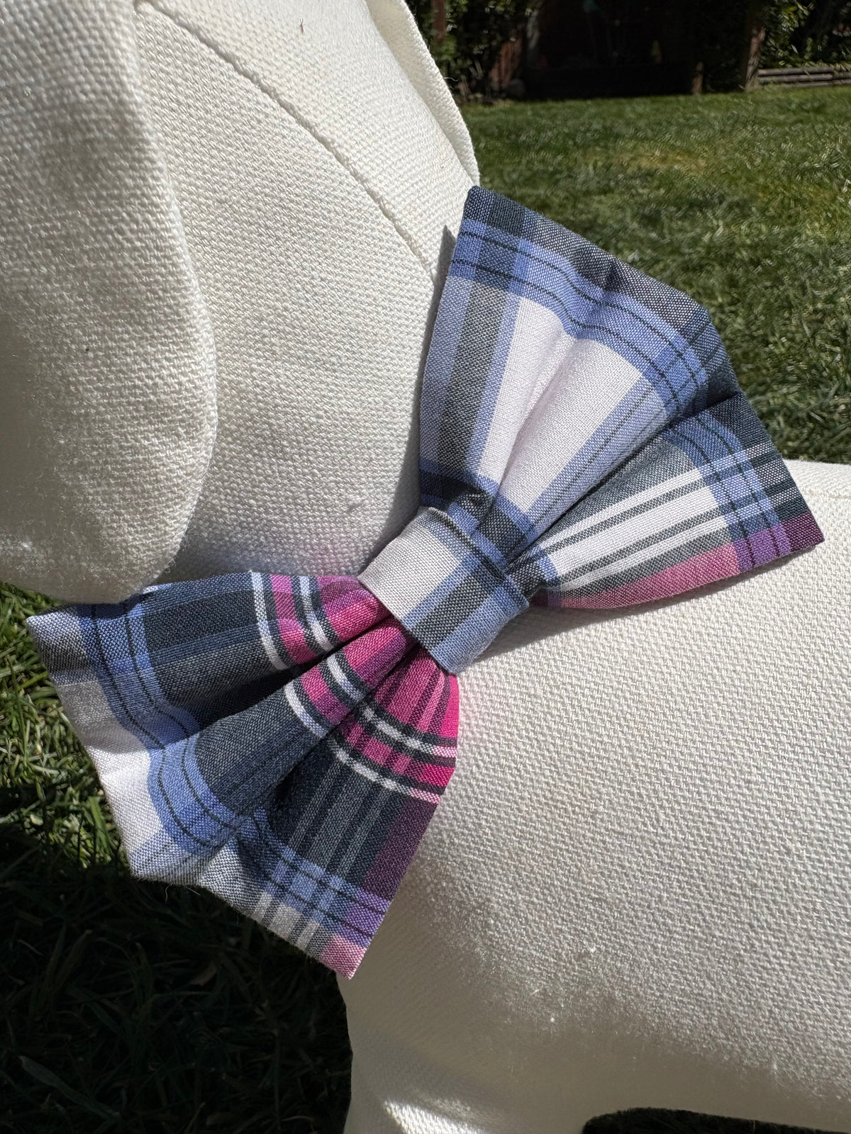 Purple Tartan Bow