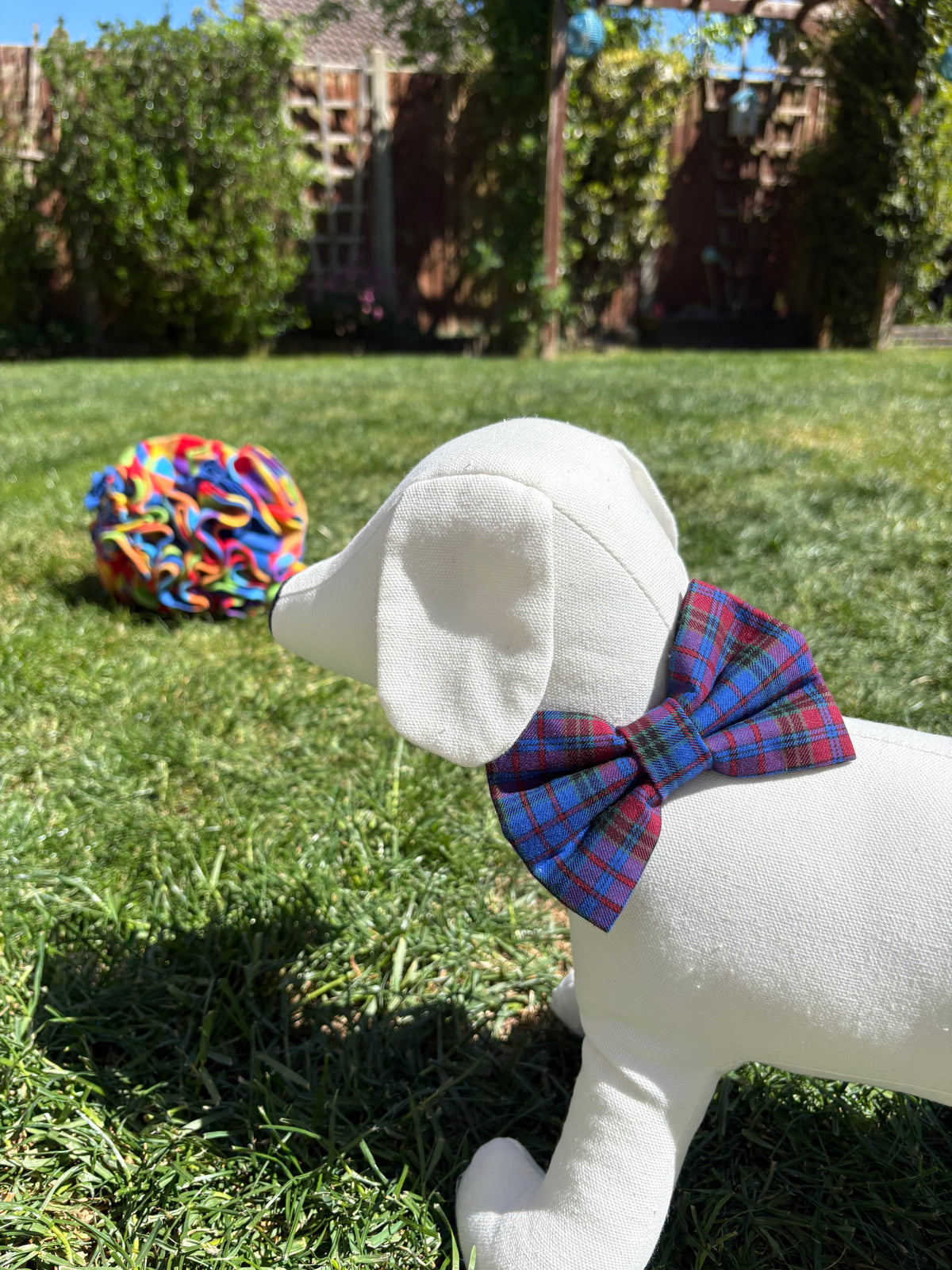 Royal Blue Tartan Bow