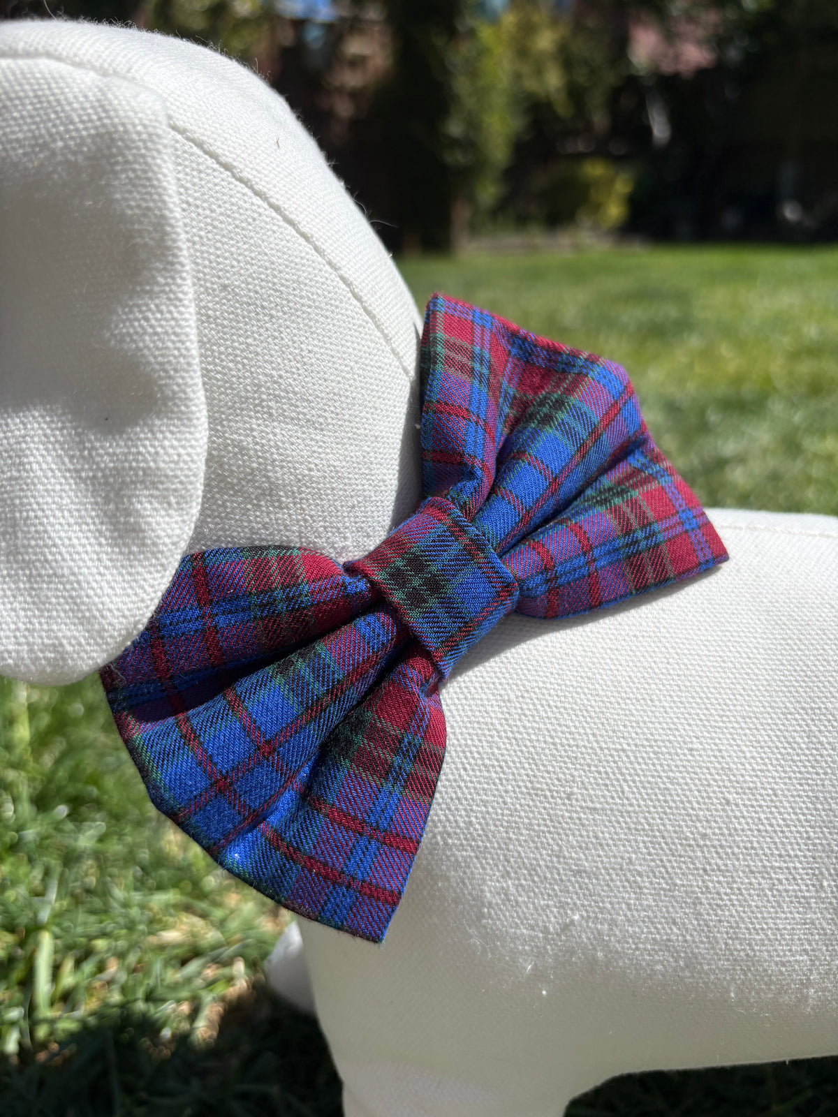 Royal Blue Tartan Bow