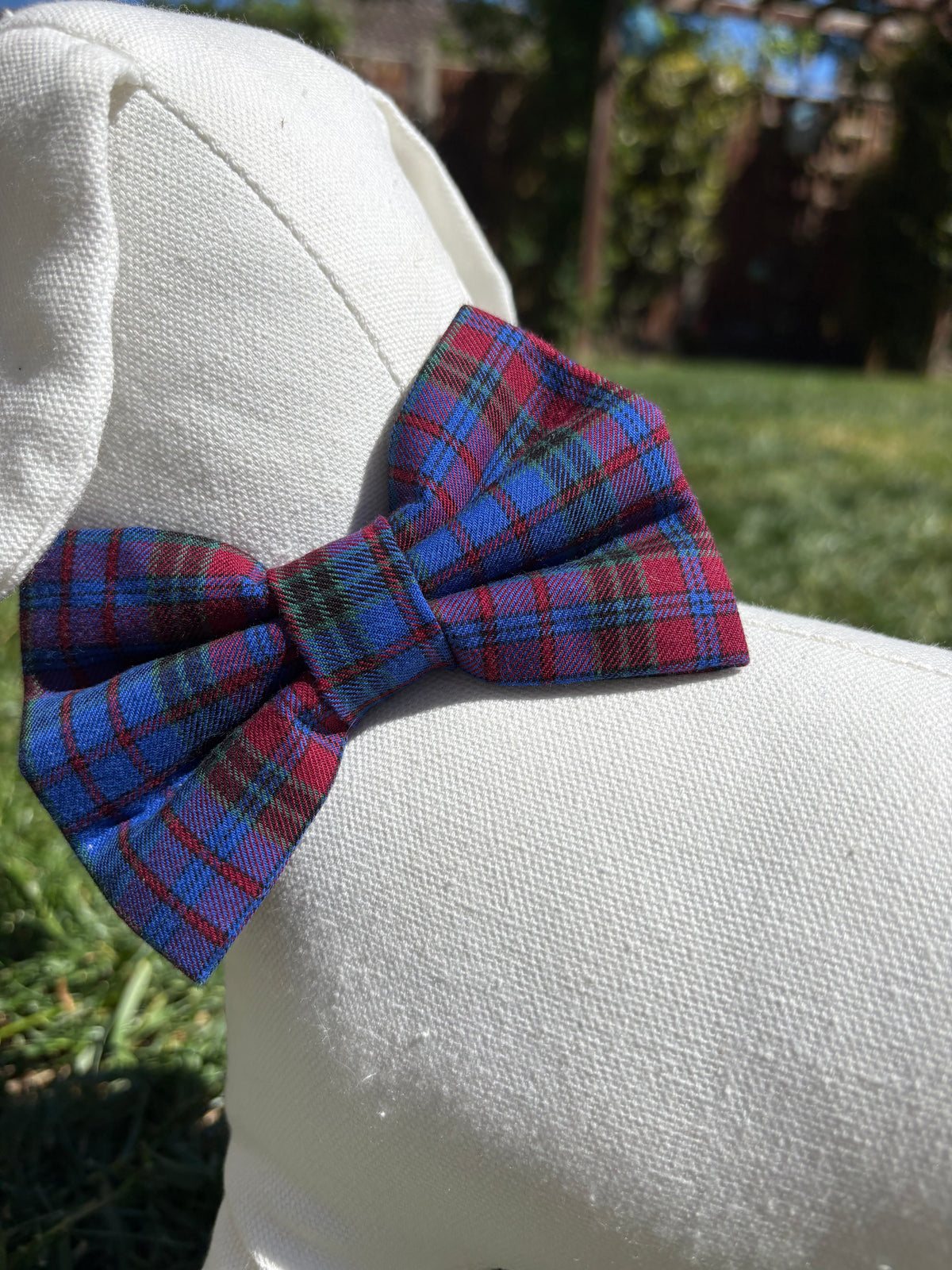 Royal Blue Tartan Bow