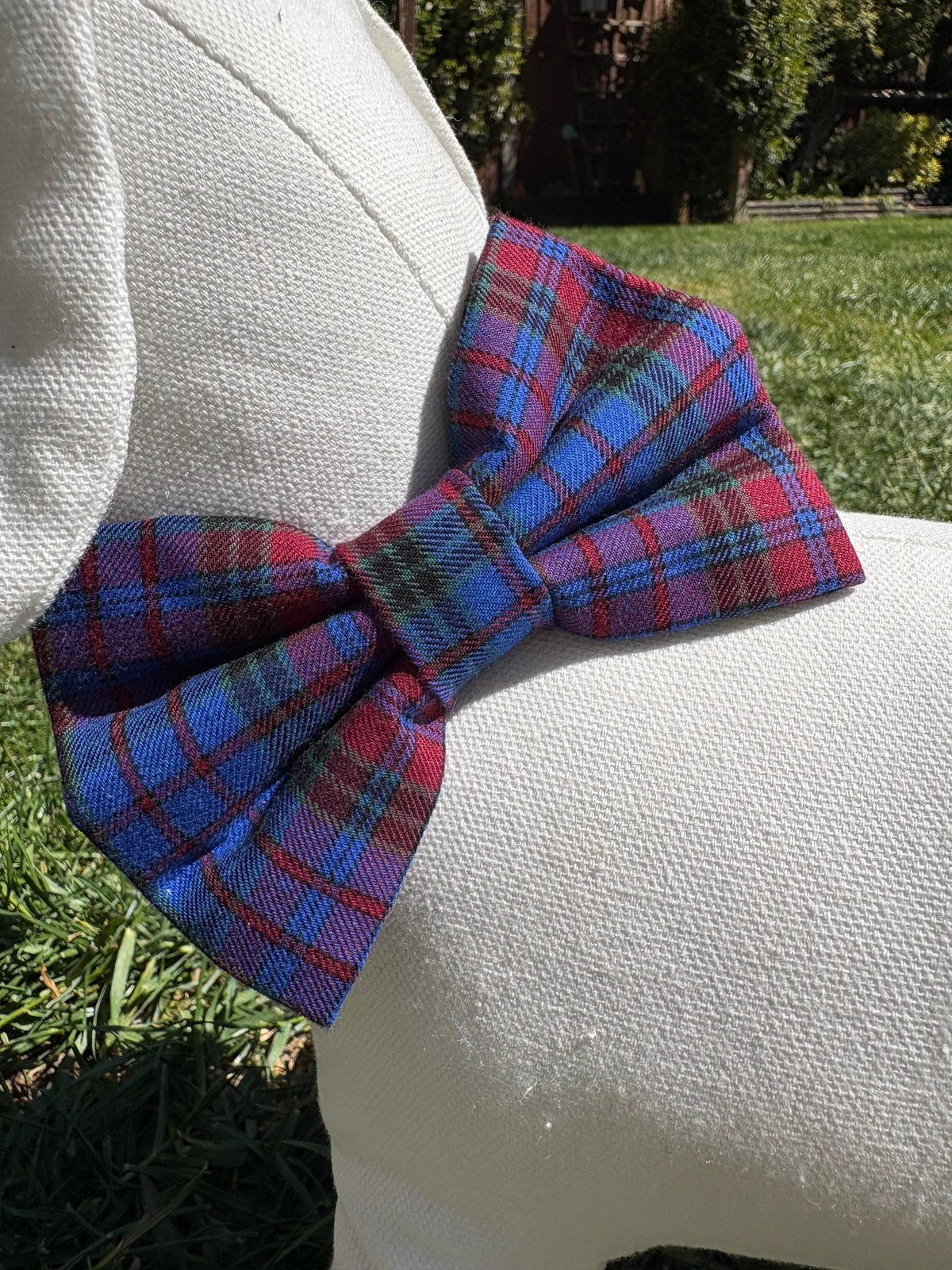 Royal Blue Tartan Bow
