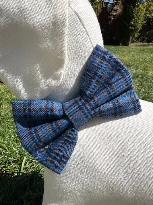Blue Tartan Bow