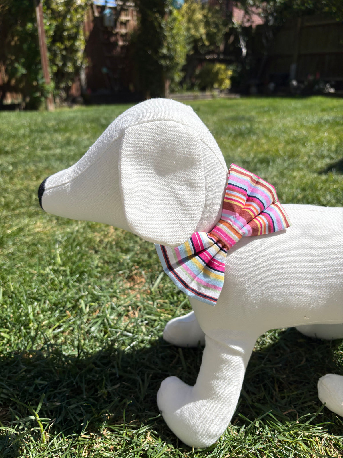 Pink Multi Stripe Bow