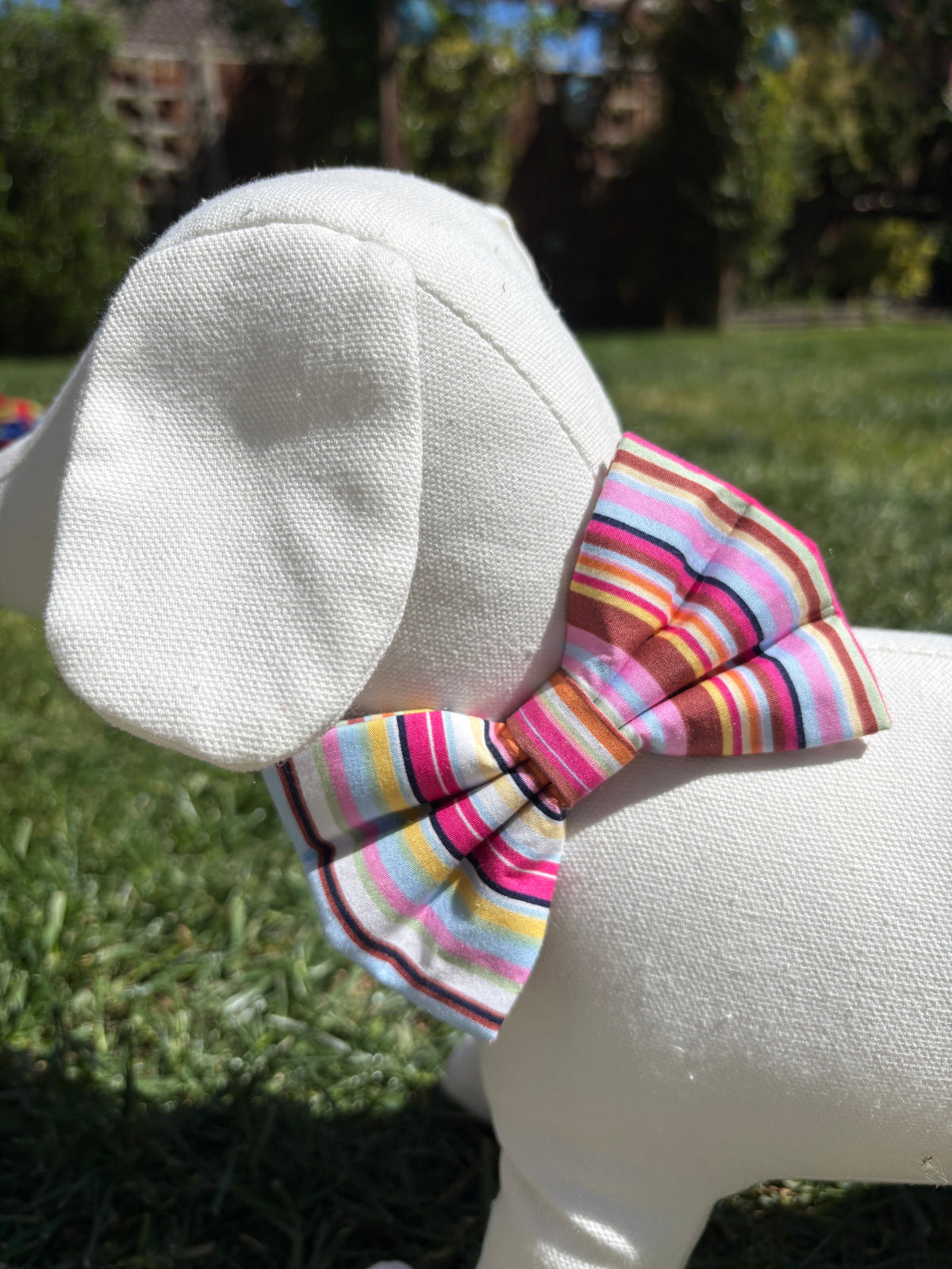 Pink Multi Stripe Bow