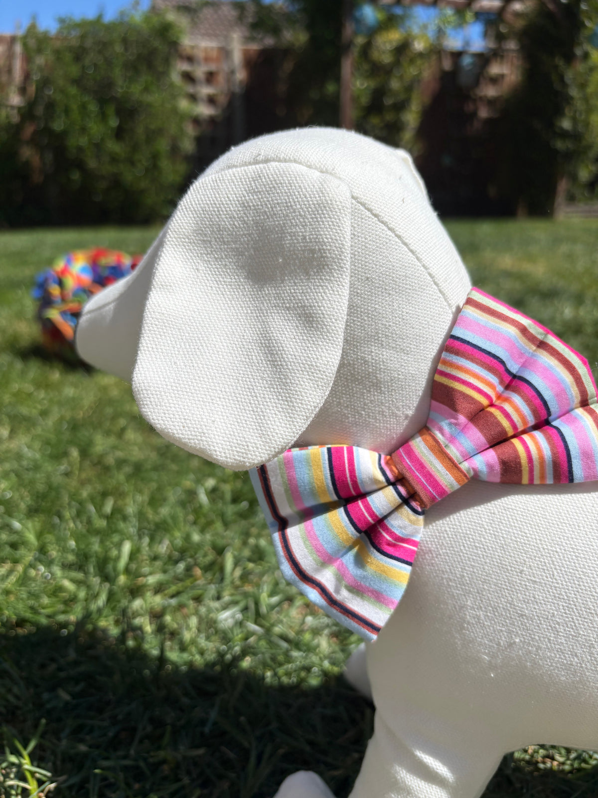 Pink Multi Stripe Bow