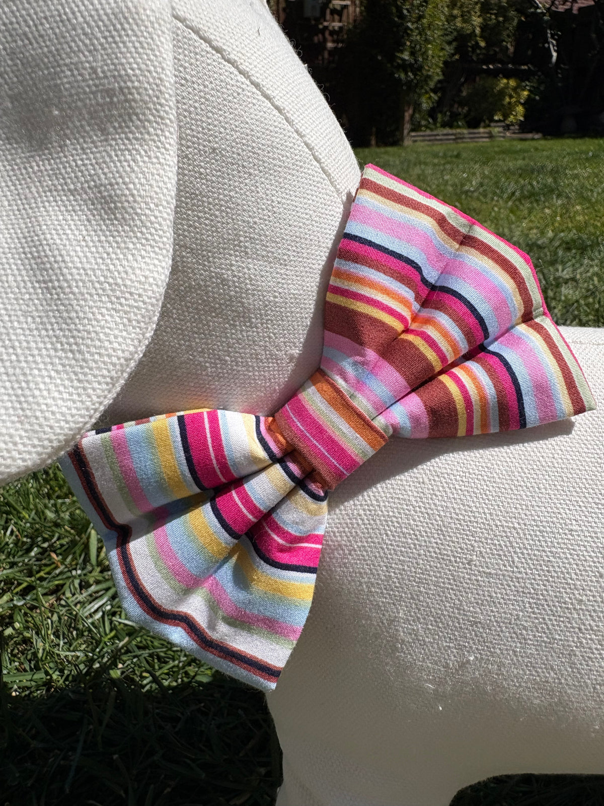 Pink Multi Stripe Bow