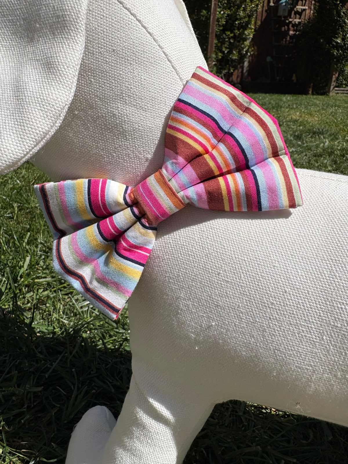 Pink Multi Stripe Bow